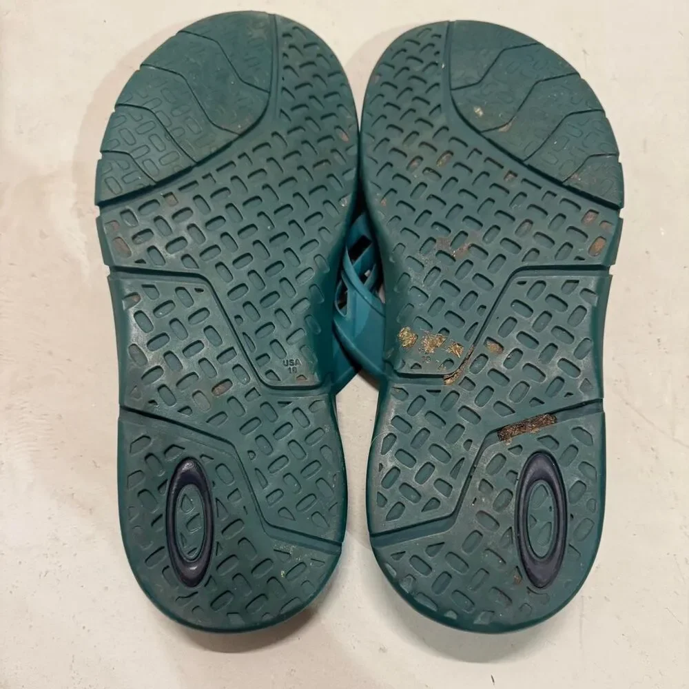Oakley Men's Blue and Green Flipflops